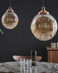 Hangeleuchte Glas Kupfer Kugelform Beni Klein