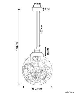 Hangeleuchte Glas Kupfer Kugelform Beni Klein