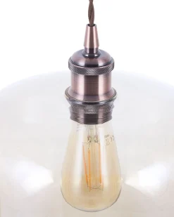 Hangeleuchte Glas Kupfer Trommelform Lanata