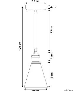 Hangeleuchte Glas Messing Kegelform Bergantes