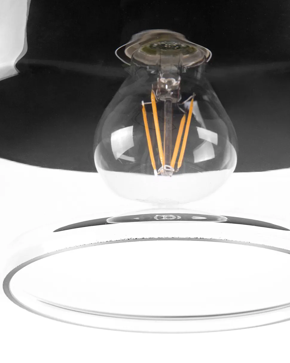 Hangeleuchte Glas Schwarz / Transparent Rund Murray