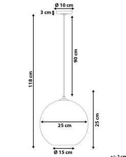 Hangeleuchte Glas Silber Kugelform Sessera