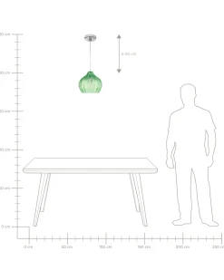 Hangeleuchte Glas Smaragdgrun Glockenform Keila