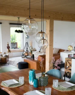Hangeleuchte Glas Transparent 3-Flammig Kugelform Ladon