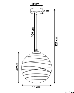 Hangeleuchte Glas Transparent Kugelform Mirna