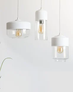 Hangeleuchte Glas Weis / Transparent Rund Jurua
