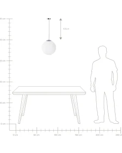 Hangeleuchte Glas Weis Kugelform Barrow L