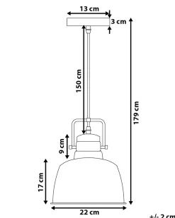 Hangeleuchte Grau / Kupfer Glockenform Narmada