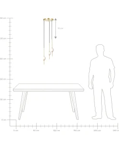 Hangeleuchte Led Metall Gold 3-Flammig Shannon