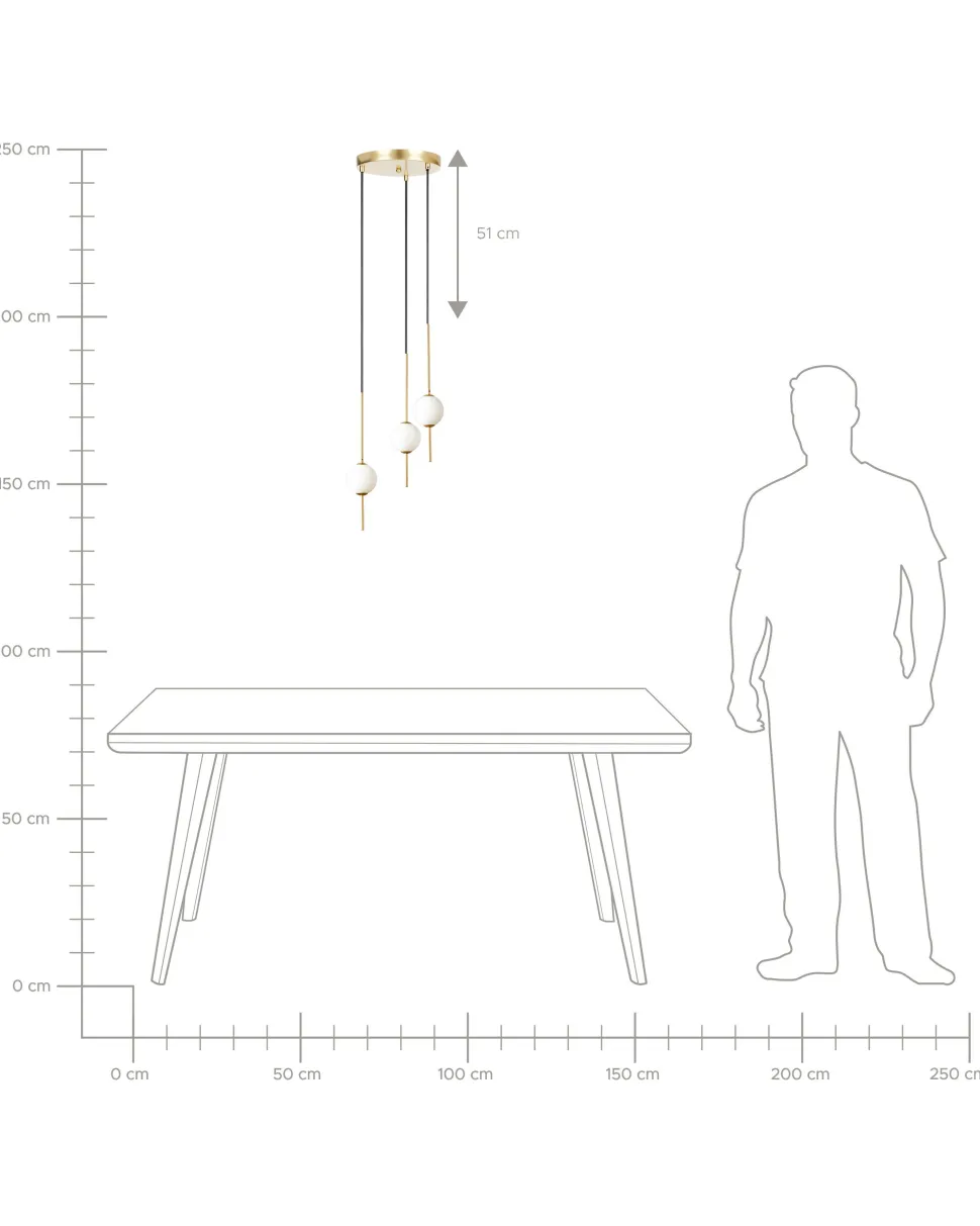 Hangeleuchte Led Metall Gold 3-Flammig Shannon