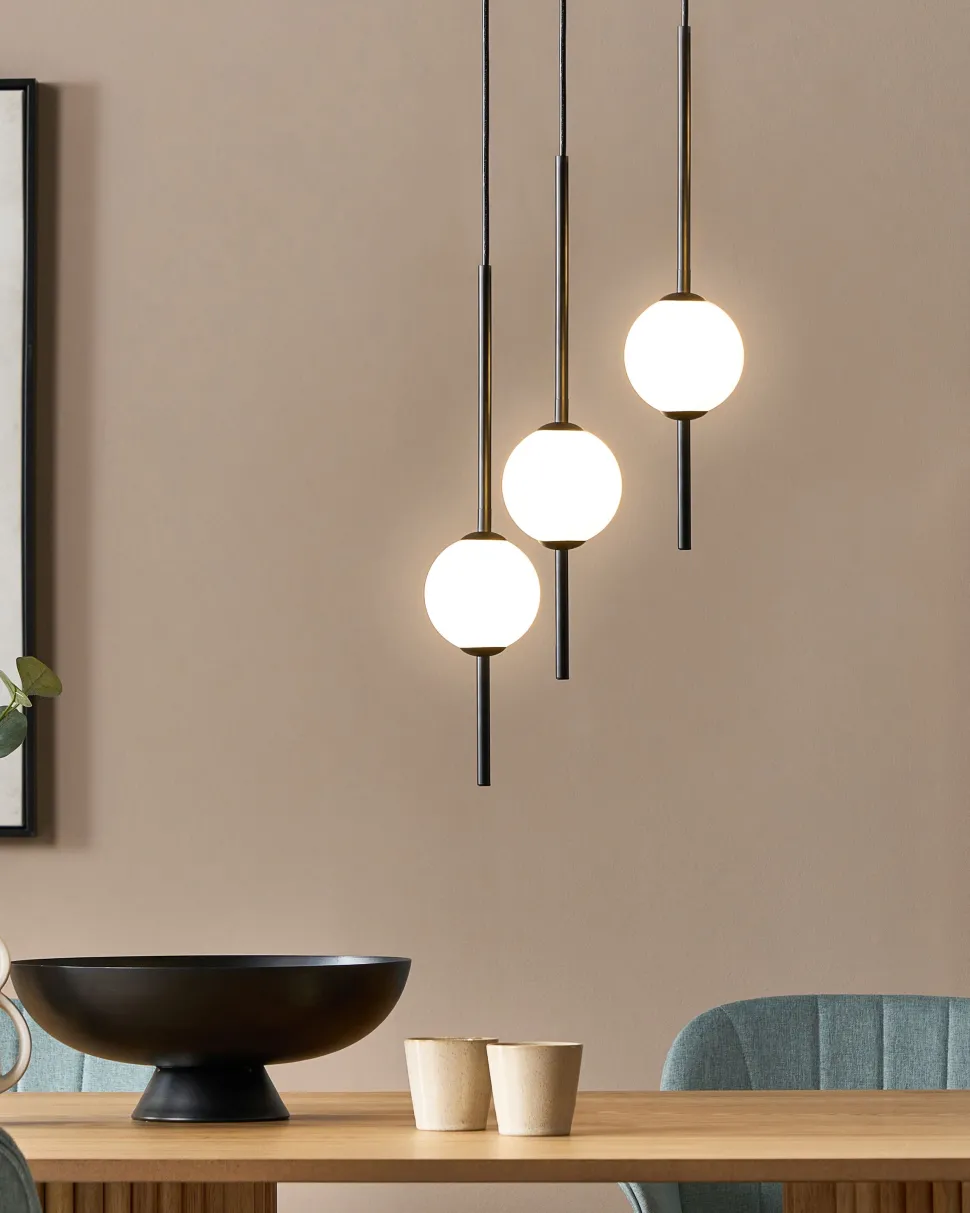 Hangeleuchte Led Metall Schwarz 3-Flammig Shannon