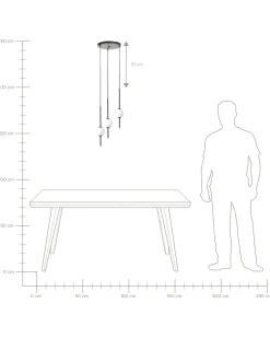 Hangeleuchte Led Metall Schwarz 3-Flammig Shannon