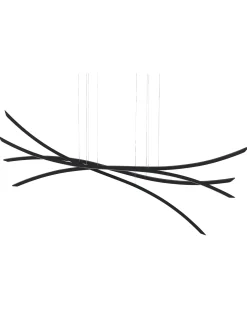 Hangeleuchte Led Schwarz 4-Flammig Wellenform Calao