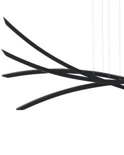 Hangeleuchte Led Schwarz 4-Flammig Wellenform Calao