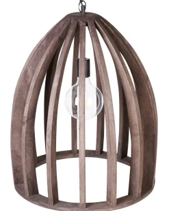 Hangeleuchte Mango Holz Dunkelbraun Gitter-Design Manair