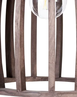 Hangeleuchte Mango Holz Dunkelbraun Gitter-Design Manair