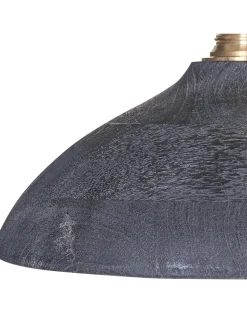 Hangeleuchte Mango Holz Schwarz / Messing 2-Flammig Kegelform Cheyyar