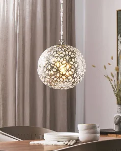 Hangeleuchte Nickel Blumenmuster Kugelform Volta