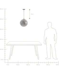 Hangeleuchte Nickel Blumenmuster Kugelform Volta