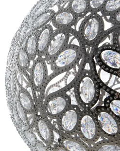 Hangeleuchte Nickel Blumenmuster Kugelform Volta