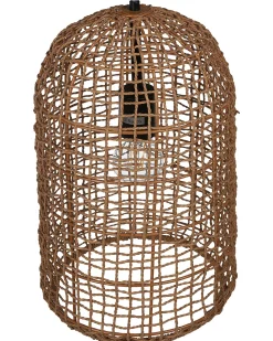 Hangeleuchte Papiergeflecht Braun Gitter Lucite