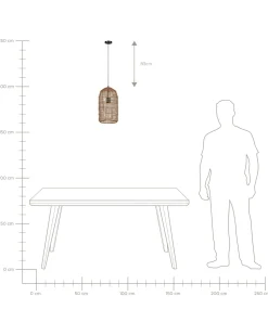 Hangeleuchte Papiergeflecht Braun Gitter Lucite