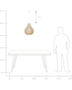 Hangeleuchte Papiergeflecht Sandbeige Tropfenform Molopo