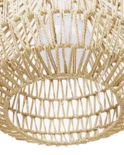 Hangeleuchte Papiergeflecht Sandbeige Tropfenform Molopo