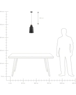Hangeleuchte Schwarz Glockenform Neva