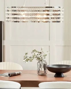 Hangeleuchte Silber 2-Flammig Oval Cavone