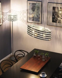 Hangeleuchte Silber 2-Flammig Oval Cavone