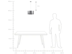 Hangeleuchte Silber Trommelform Torno