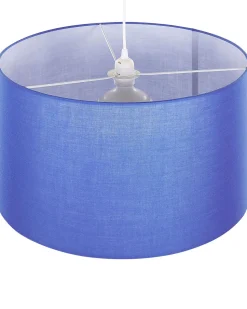 Hangeleuchte Stoff Blau Trommelform Rund Dulce
