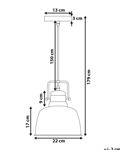 Hangeleuchte Weis / Silber Glockenform Narmada