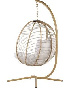 Hangesessel Mit Gestell 98 X 100 Cm Flechtseil Beige Arco