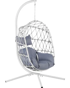 Hangesessel Mit Gestell 100 X 108 Cm Flechtseil Weis Adria