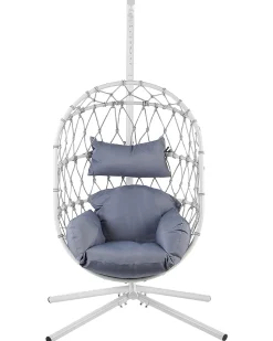 Hangesessel Mit Gestell 100 X 108 Cm Flechtseil Weis Adria