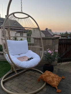 Hangesessel Mit Gestell O 102 Cm Rattan / Flechtseil Naturlich Alba