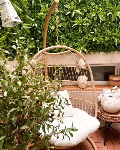 Hangesessel Mit Gestell O 102 Cm Rattan / Flechtseil Naturlich Alba