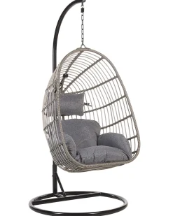 Hangesessel Mit Gestell O 97 Cm Rattan Grau Casoli