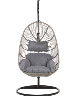 Hangesessel Mit Gestell O 97 Cm Rattan Grau Casoli