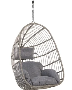 Hangesessel Mit Gestell O 97 Cm Rattan Grau Casoli
