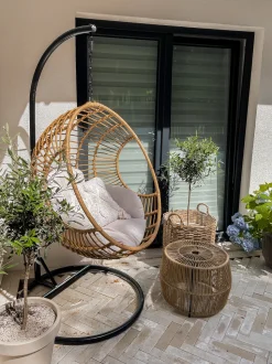 Hangesessel Mit Gestell O 97 Cm Rattan Naturlich Aspio