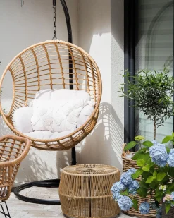 Hangesessel Mit Gestell O 97 Cm Rattan Naturlich Aspio