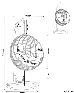 Hangesessel Mit Gestell O 97 Cm Rattan Naturlich Aspio