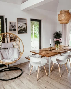Hangesessel Mit Gestell O 97 Cm Rattan Naturlich Aspio