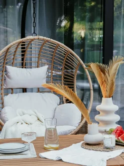 Hangesessel Mit Gestell O 97 Cm Rattan Naturlich Aspio