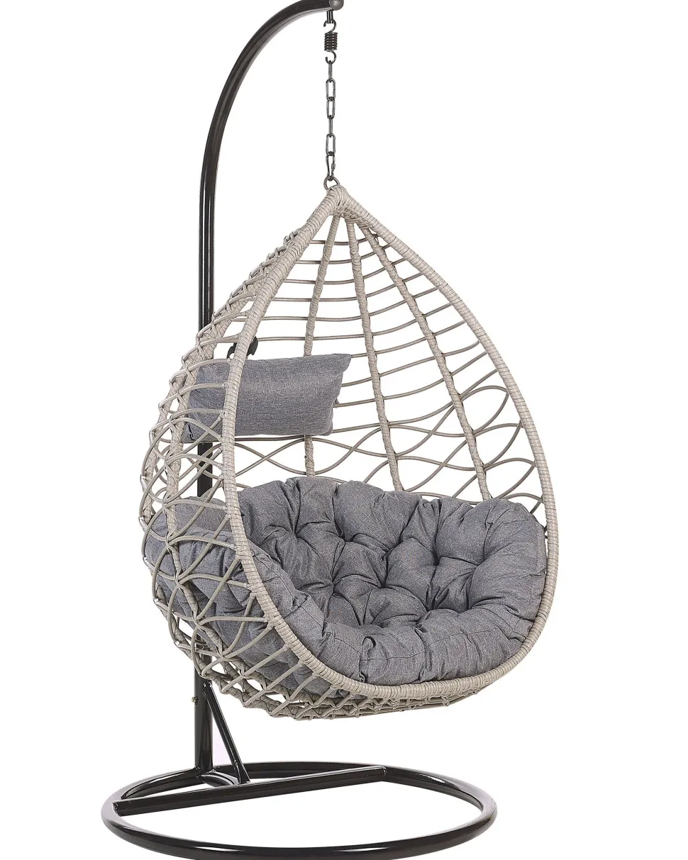 Hangesessel Mit Gestell O 97 Cm Rattan Grau Arsita