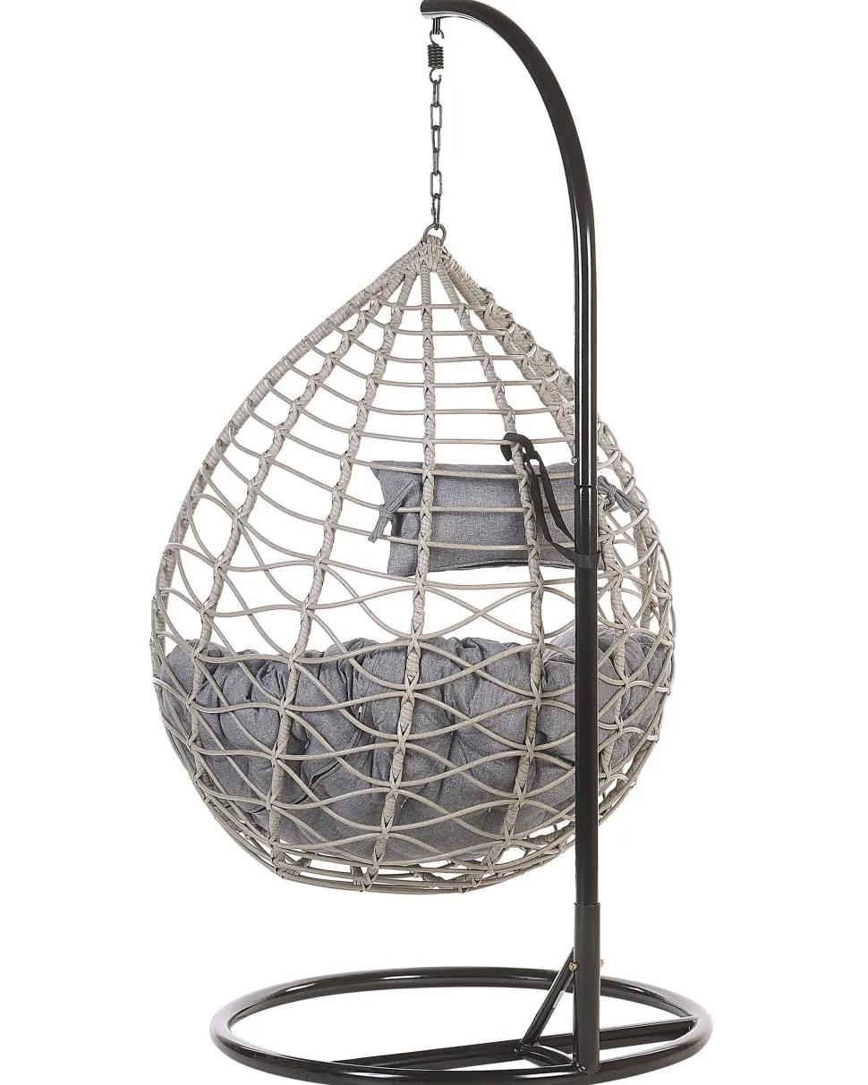 Hangesessel Mit Gestell O 97 Cm Rattan Grau Arsita