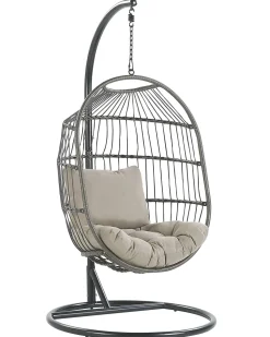 Hangesessel Mit Gestell O 102 Cm Rattan / Flechtseil Schwarz Alba